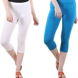 irana Women’s Cotton Capri Leggings|3/4 Length Slim Fit Mid Waist Stretchable Capri Pants for Women |Capri for Gym, Yoga, Running, Lounge, Home & Travel | Regular Fit Bottom Wear-Pack of 2-picture-10