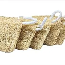 rdassociates® natural bathing scrubber loofah sponge rectangular shape Natural Sun Dried Bath Loofah (Pack of 5)-image-38