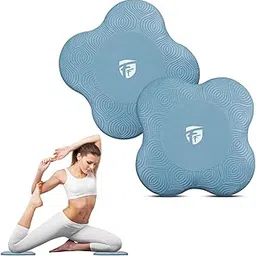 FirstFit Professional Yoga Knee Pad, Extra Thick Elbow Cushion Pad for Pilates Workout, Planks & Meditation, Anti-Slip Joint Protection Pad Pack of 2 - Blue - (Size - 7.8"L x 7.8"W x 0.78"Th)-image-4