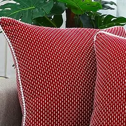 mosey Christmas Cushion Covers 16x16 inch | Set of 2 | Red and White Cushion Covers 16 inch x 16 inch | Xmas Theme Throw Pillow Cover for Decorations Gift Décor-picture-40