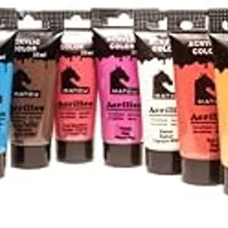 ArtRight 12 x 35 ml Acrylic Paint Set - Artists Metallic and Primary Acrylic Color Set of 12 : Non-Toxic, Acid-Free Colors for Painting (35ml, 1.18oz)-picture-12