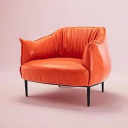 nestroots Lounge Chair for Living Room | 1 Seater Sofa Accent Chair | Cushioned Dining Chair | Grandiose Tufted Bergère Chair Orange-picture-23