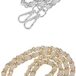 ZOOMELLA 2X Purse Handbag Handle Shoulder Bag Replacement Chain Bag Strap Gold+Silver-picture-10
