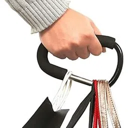 Stroller Hooks-2pacs X-Large of Multipurpose Hook Stroller-for Mum Shopping Bags,Baby Diaper Bags,Groceries,Clothing,Purse,16cm(6.3"),Black.-image-4