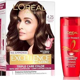 L'Oreal Paris Excellence Creme Hair Color, 4.25 Aishwarya's Brown, 72ml+100g + Color Protect Shampoo, 82.5ml-picture-15