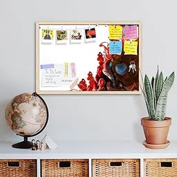 ArtzFolio Ink Drop Swirling in Water D5 | Bulletin Board Notice Pin Board | Vision Soft Board Combo with Thumb Push Pins & Sticky Notes | Natural Brown Frame | 24 x 16 inch (61 x 41 cms)-picture-11