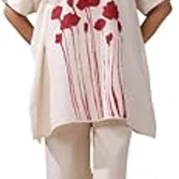 Women's Off-white Printed Cotton Flex Co-ord Set-image-70
