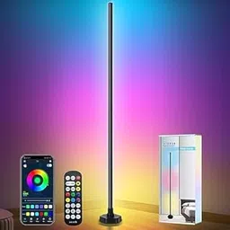 Markaret Silicone Corner Floor Lamp RGBW, LED Floor Lamp with APP, IF Remote Control, Music Sync, Timer and 16 Million DIY Colors, Smart Corner Light for Gaming Rooms Bedrooms (Corner RGB Floor Lamp)-image-30