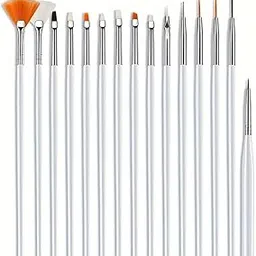 MeSkin Set of 5 Nail Art Dotting and Marbling Tool Pen Set for Decoration Stamping - Enhance Your Nail Designs (MultiColors, Pack of 5) (15 Pcs Nail brush set)-image-41