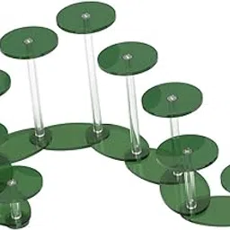 THE STYLE SUTRA Round Acrylic Display Stand Display Pedestal for Jewelry Toys Mini Figurines Green-picture-16