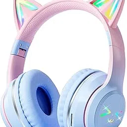 Drumstone (𝐕𝐈𝐏 𝐒𝐩𝐞𝐜𝐢𝐚𝐥 𝟏𝟎 𝐘𝐞𝐚𝐫𝐬 𝐖𝐚𝐫𝐫𝐚𝐧𝐭𝐲 Cat Ear Bluetooth Headphones with LED Lights – Wireless & Wired Modes, Foldable Over-Ear Headset with Mic for Kids & Adults-picture-12