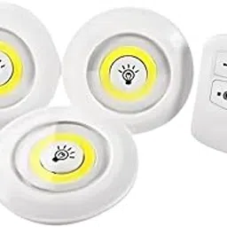 Drumstone (𝐒𝐩𝐞𝐜𝐢𝐚𝐥 𝟏𝟓 𝐘𝐞𝐚𝐫𝐬 𝐖𝐚𝐫𝐫𝐚𝐧𝐭𝐲 LED Puck Light Set of 3 with Remote, Battery Operated, Stick-On Lights with Timer, Adjustable Brightness, No Wiring Needed, Ideal for-picture-12