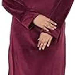 anglina Women's Full Sleeve Winter Care Woolen Winter Wear Solid Velvet Nighty Nightwear Maxi with Side Pocket WSR-179-picture-16