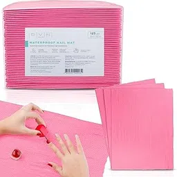 DVN NAILS Multipurpose Disposable Waterproof Mat – Desk Pad for Nail Art, Manicure, Pedicure, Dental, Tattoo, Patient Use – Standard Size Tissue Towel Sheets - Pink-picture-37