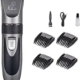 Unisex Dog Grooming Kit Clipper Trimmer, Low Noise, Electric Quiet, Rechargeable, Cordless, Pet Hair Thick Coats Clippers Trimmers Set, Suitable for Dogs, Cats, and Other Pets (Gold)-image-8