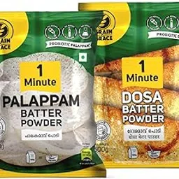Grain n Grace 1 Minute Palappam Dosa Batter Powder combo Vegetarian South Indian Instant Mix (500gm each)-picture-13