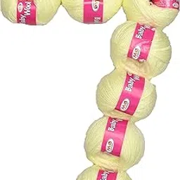 M.G ENTERPRISE 100% Acrylic Wool Lemon 6 Pc Baby Wool 4 ply Wool Ball Hand Knitting Wool/Art Craft Soft Fingering Crochet Hook Yarn-NA Art-EH-picture-10