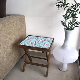 Nutcase Designer Teak Wood Side Table Folding Wooden Bedside Coffee Outdoor Picnic Table - Bird & Panda-picture-19