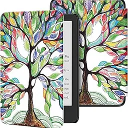 Ayotu Slim Case for All-New E-Reader (11th Generation 2022 Release)- Colorful PU Leather Cover - ONLY Fits 6 inch Reader 2022 Release (Not fit 2019 Edition),Lucky Tree-picture-25