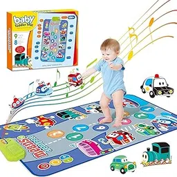 Elecart Vehicle Musical Dance Mat for Kids – Toddler Walking Blanket Montessori Toy | Interactive Piano Play Mat with, Lights & Sounds | Educational Baby Sensory Toy for Indoor & Outdoor Fun-picture-11