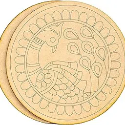 AJANTA ROYAL Premium MDF Mandala Art Board-3.5mm Thick Round Laser Engraved Design | DIY Lippan Art, Mandala Painting, Clay Craft Base | (Set of 2 Pieces) (6"x 6" Inch) (MDL-06)-picture-10