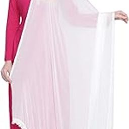 dupatta bazaar Woman's Chiffon Dupatta with lace on border.-picture-31