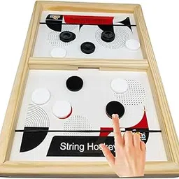 BKDT Marketing String Hockey Board Game - Fastest Finger First Board Game Sling Puck Slingo Board Game-image-10