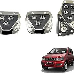 TOUCH OF MODERN� 3 Pcs Sports Anti-Skid Car Pedals (Manual Shift) kit Pad Covers Set (Black) for Mahindra Quanto-image-94