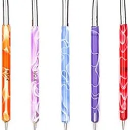 5pcs 2-Way Nail Art Painting Dotting Pen Brushes Manicure DIY Tool Kit Set-image-26