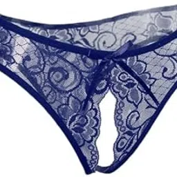 ujeavette 3xWomens Sexy Floral Lace Thong Underwear Crotchless Panties Lingerie Blue-picture-51