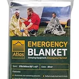 Atlas Adventure Equipment Emergency Survival Blanket, Mylar Thermal Blanket, Gigantic Space Blanket 82" x 63" (1)-image-27