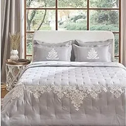 SANSAAR Bed in A Bag TOB 045-IMPERIAL-NEW Grey Double Comforter| 1 Bed Sheet | 4 Pillow Covers| 1 DEC Pillow Cover 228X274 CMS - Amara-image-9