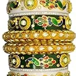 AMCM Rajasthani/Punjabi Fancy Multicolour Bridal Chuda for Women and Girls, Peacock Design-picture-23