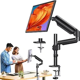 Extended Stand for Desk, Gas Spring Monitor Arm with Extended Rod Desk Mount Stand, Holds Upto 32 Inch Monitor with 10 Kg Weight Capacity (Single Extended Monitor ARM)-image-16