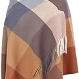 Winter Warm Long Stoles Shawls Long Big Checked Scarves Woolen Women Casual Scarf Soft Wrap for Casual Formal Occassions 200CM*70CM-image-1