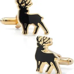 moskai Stag Deer Cufflinks for Men | Elegant Animal Design | Luxury Plated Base Metal with Enamel Finish | Wedding, Party & Formal Wear Accessory | Gift for Him-picture-18