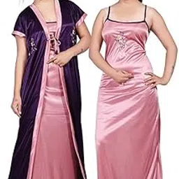 shopping world Women's Satin Nighty Multicolour-picture-21