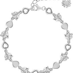 giva 925 Silver Heart Lock Bracelet Anklet Pendant with Link Chain | Zircon Studded| Gifts for Women & Girls-picture-39