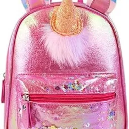 lyf5star Unicorn Backpack with for Kids Girls |Glitter Rainbow Bag with 3D Ears & Horn| Cute School Bag for Kids, Toddlers & Girls – Sparkly Design| Pack of 1-picture-22