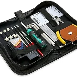 HASTHIP® 23 in 1 DIY Guitar Repair & Maintenance Tool Kit, Professional Setup Tools with Screwdriver, String Winder, Pliers, Ruler, Multi-Color Picks, Bridge Pins & Allen Keys in Zipper Organizer Bag-image-20
