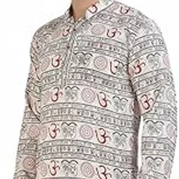 The MAKKI Trends - Om Printed Kurta for Men & Boys | Cotton Full Sleeve Mahadev Mahakal Kurta T-Shirt for Events, Festivals, and Religious Ceremonies-picture-50
