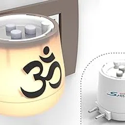 SHIVANSH TECHNOLOGY® Electric Kapoor Dani Camphor Burner & Diffuser for Home | Puja Camphor Machine with Night Lamp | Aroma Oil & Incense Burner with Safety Features (Warm White Light, Om)-image-36