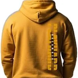 hellknit Men's 100% Cotton Fleece Fabric Stylish Sweatshirt, Stretchable Full Sleeves Printed Sweatshirt Comfort Fit, Casual Winterwear for Men Size - XL-Yellow-picture-42