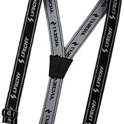 ATORSE Y-Back Shape Adjustable Straps Clip-On Elastic Pant Suspenders Black M-picture-27