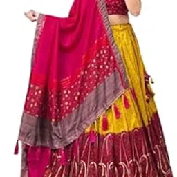 Women's Trending Designer Tussar Sillk With Foil Print and bandhani Print Lehenga Choli-picture-39