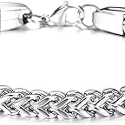 style kraft-jewellery STYLE KRAFT Silver Bracelet For Men Stainless Steel Single Layered Charm Bracelets For Love Gifts Mens Jewellery Silver Adjustable Bracelet-picture-44