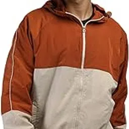 chkokko Mens Stylish Oversized Windcheater Hoodie Jacket with Zip Closure Lightweight Sportswear for Running Travel Hiking Outdoor and Rainy Season Wear image 1