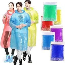 rikheeya Unisex-Adult Disposable Pocket Size Easy to Carry Raincard for Men and Women for Travel Use | Pocket Emergency Waterproof Rain Poncho | Rain Card Multicolour For Unisex (Multicolor, Pack of 5)-picture-45