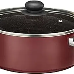 Amazon Brand - Solimo Granite Non-Stick Casserole with Glass Lid – 24 cm | Stew Pot | Biriyani & Rice Pot | Non-Stick | Induction & Gas Compatible | PFOA-Free | Black-picture-28