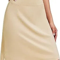 coorun Skorts Skirts for Women with Pockets 20" Knee LengthLong Golf Tennis Skirts Modest Skirts,Light Khaki Large-picture-23